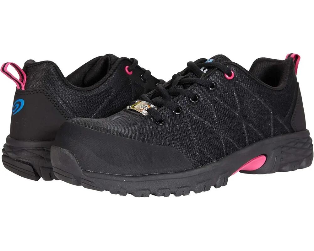 Nautilus Womens Spark CT Work Sneakers Size 9.5 M Black Pink Slip Resistant EUC